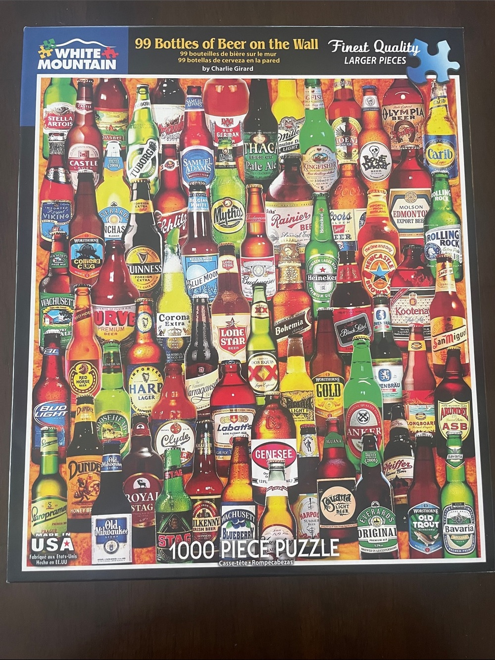 White Mountain Puzzle — 99 Bottles Colorful Beer Bottle Collage
